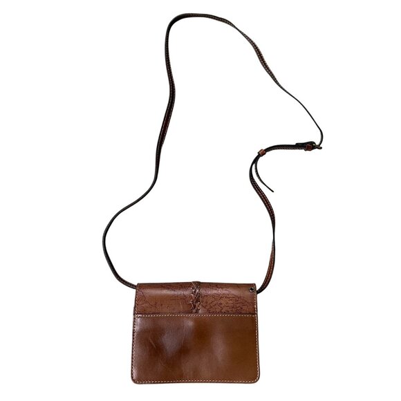 Patricia Nash Brown Leather Crossbody Shoulder Bag Purse Removable Strap Clutch - Picture 3 of 13